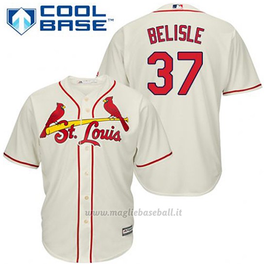 Maglia Baseball Uomo St. Louis Cardinals Matt Belisle 37 Crema Alterner Cool Base
